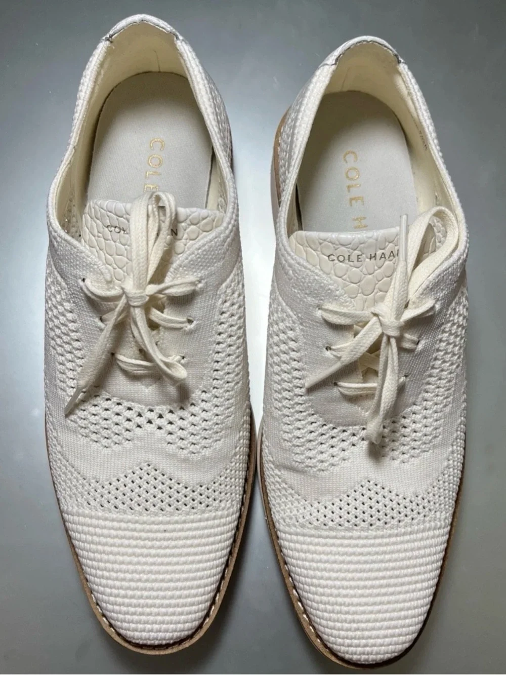 Cole Haan Women's 8.5B Grand360 Stitchlite Platform Wingtip Ivory Oxford W30261